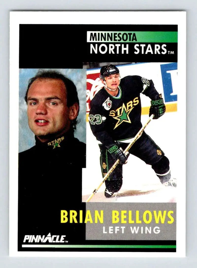 Hockey trading card of Brian Bellows from the Minnesota North Stars in action poses