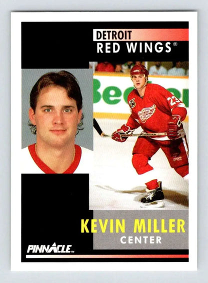 Detroit Red Wings Hockey Card of Kevin Miller in portrait and action poses