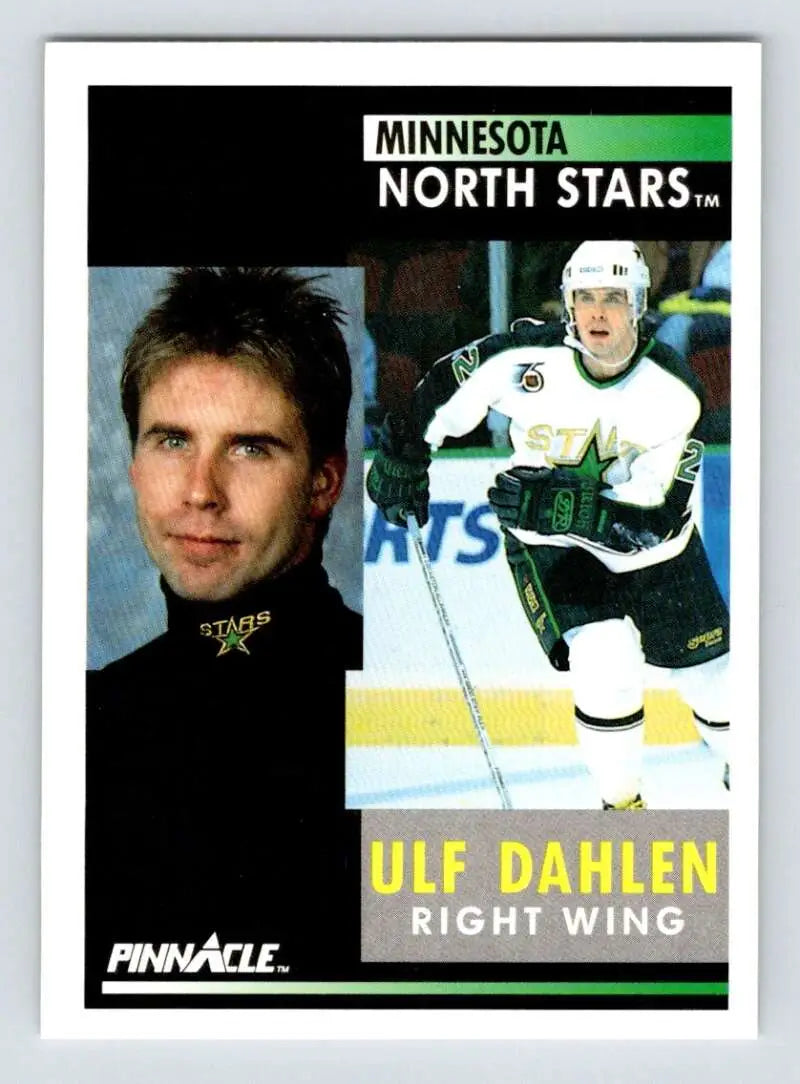 Hockey trading card of Ulf Dahlen from the 1991-92 Minnesota North Stars Pinnacle set