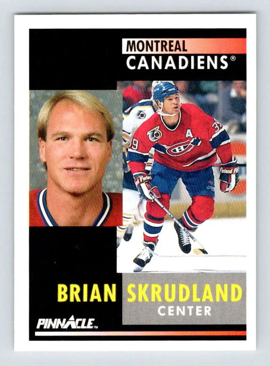 Hockey card of Brian Skrudland from the Montreal Canadiens in split photo format