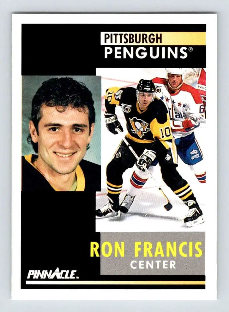 Ron Francis Pittsburgh Penguins hockey card in black and gold team colors