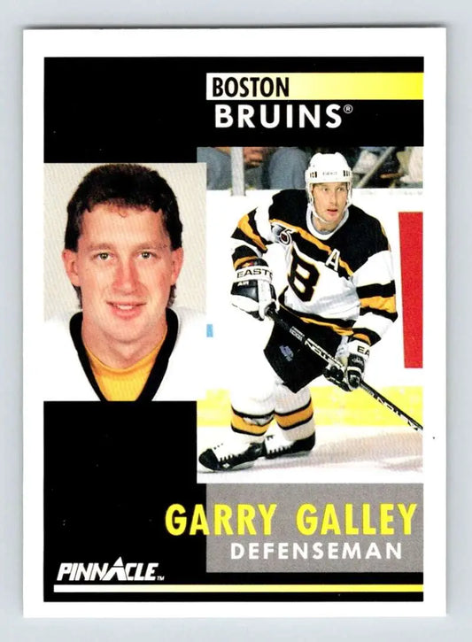 1991-92 Pinnacle Garry Galley Boston Bruins Hockey Card display in NM-MT condition