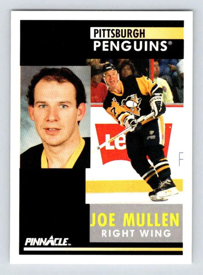 Joe Mullen 1991-92 Pinnacle Penguins Hockey Card featuring Pittsburgh Penguins right wing player