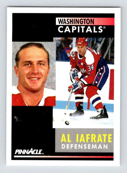 Hockey trading card of Washington Capitals defenseman #34 Al Iafrate in uniform