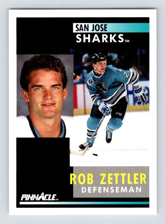 Hockey trading card of Rob Zettler from the San Jose Sharks Pinnacle series