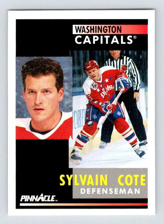 Hockey trading card of Sylvain Cote in Washington Capitals red and white uniform