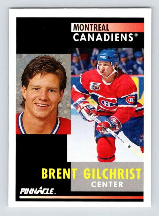 Brent Gilchrist Montreal Canadiens hockey card showcasing portrait and action poses