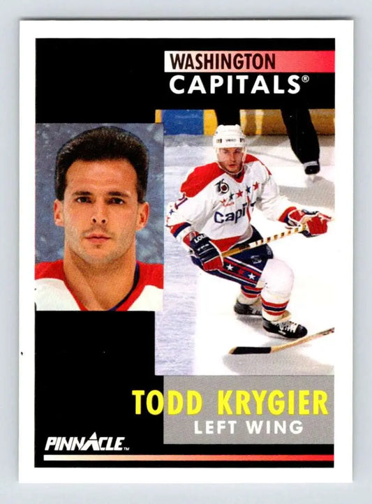 Washington Capitals Todd Krygier hockey card with portrait and action poses