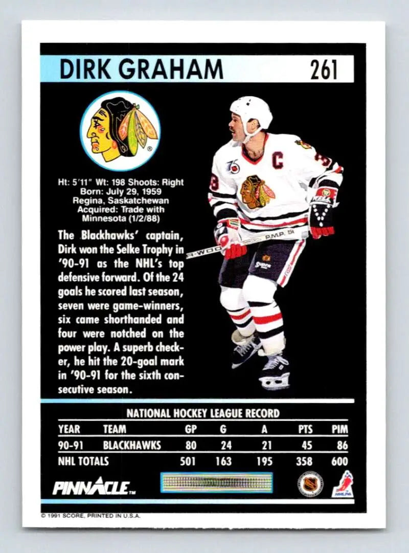 Hockey card of Dirk Graham, Chicago Blackhawks player, jersey number 261