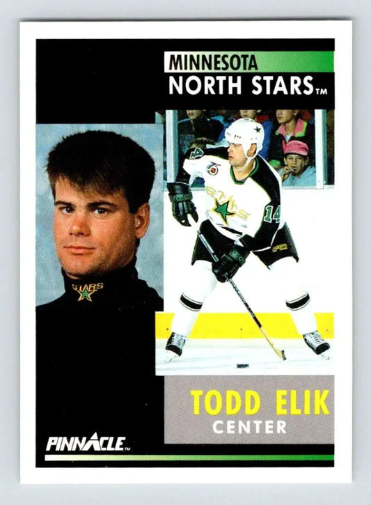 Hockey trading card featuring Todd Elik of the Minnesota North Stars by Pinnacle