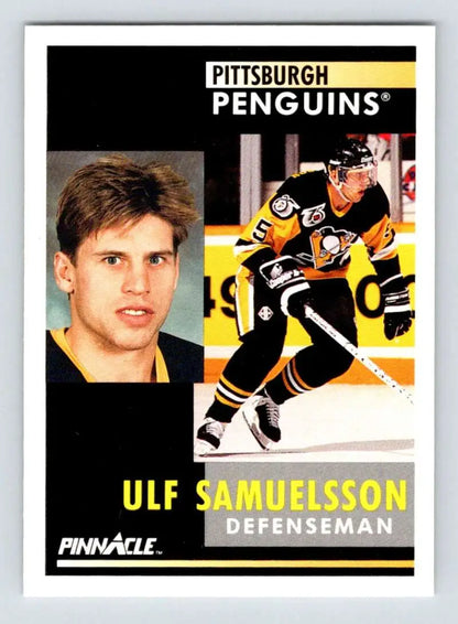 Ulf Samuelsson Pittsburgh Penguins hockey card from the 1991-92 Pinnacle series