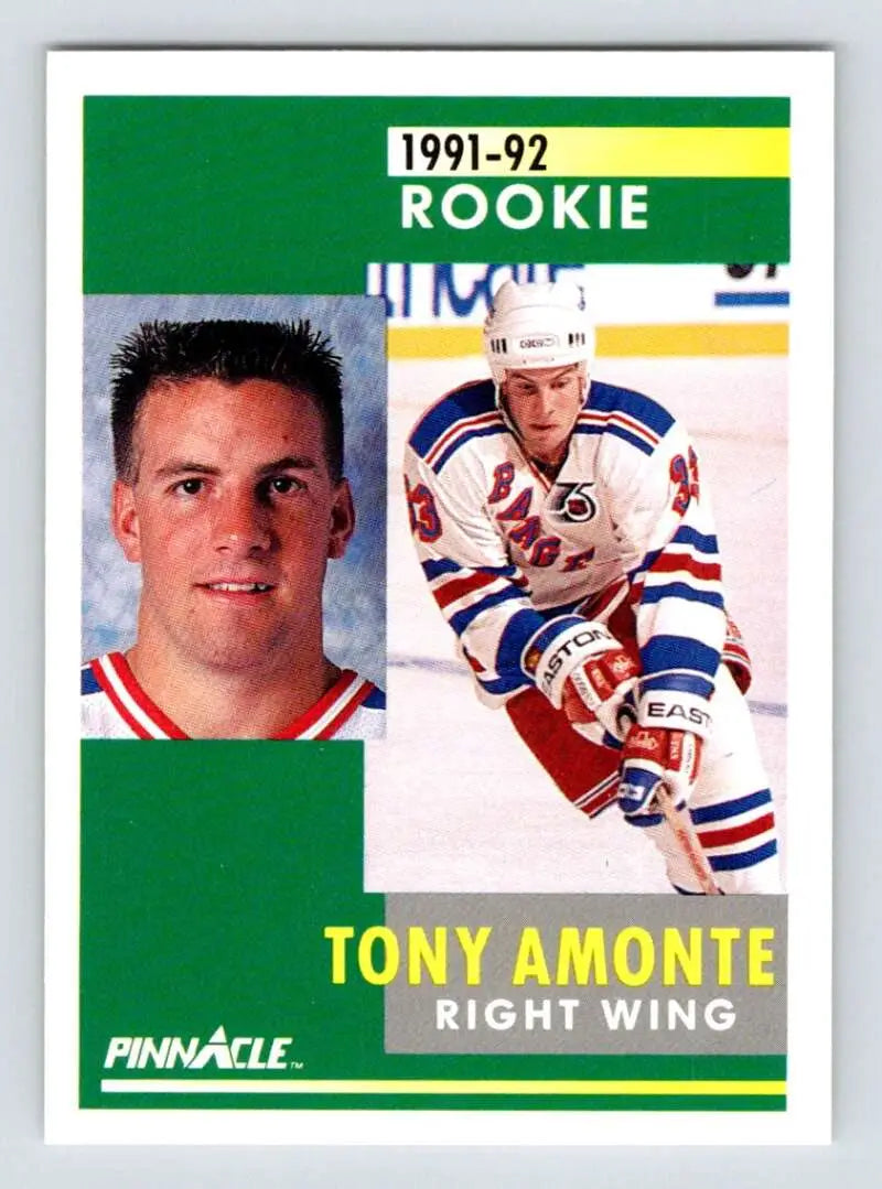 1991-92 Pinnacle Tony Amonte rookie card New York Rangers right wing player