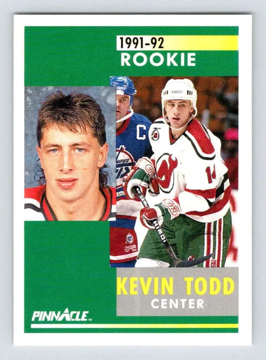 1991-92 Pinnacle #308 Kevin Todd NM-MT RC Rookie New Jersey Devils Hockey Card Image 1