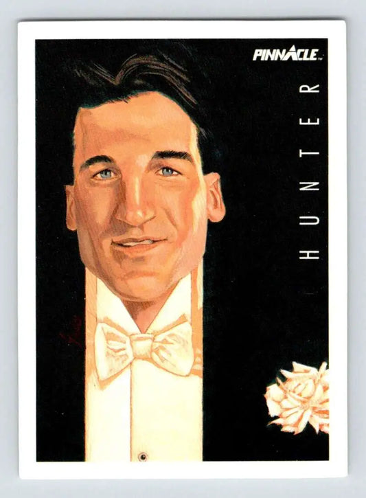 Tim Hunter in formal attire on a 1991-92 Calgary Flames hockey card