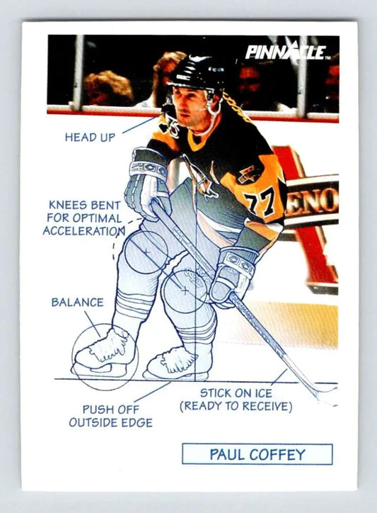 Paul Coffey Pittsburgh Penguins Hockey Card with skating technique instructions and diagrams