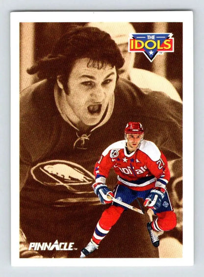 Hockey card of Todd Krygier and Gilbert Perrault in Washington Capitals uniform