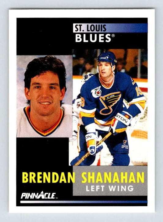 Hockey trading card of Brendan Shanahan, St. Louis Blues, 1991-92 Pinnacle design