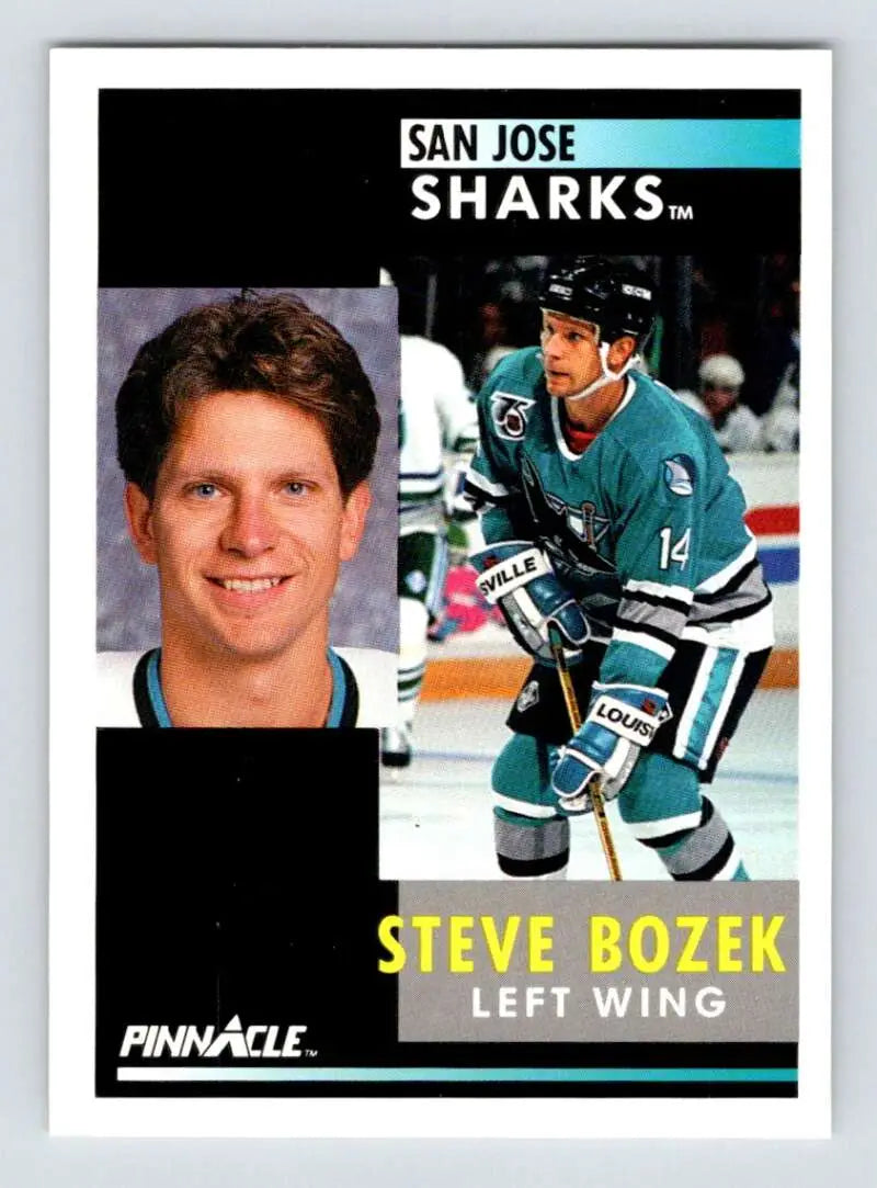 Hockey trading card of Steve Bozek in San Jose Sharks jersey number 14