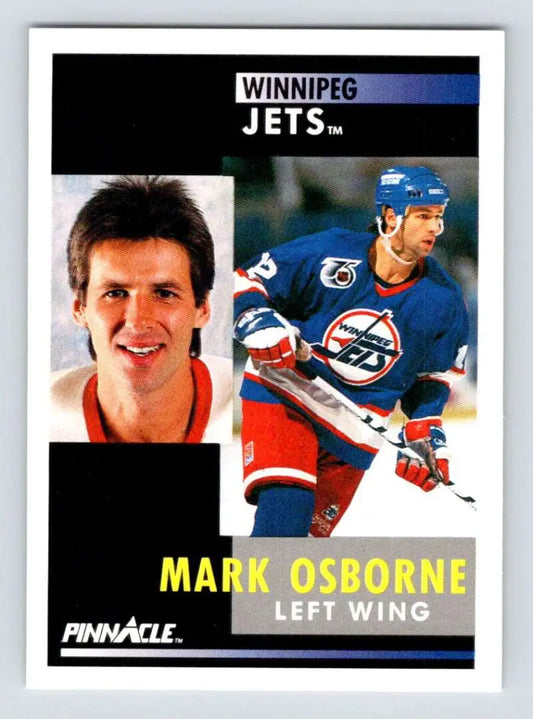 Hockey card of Mark Osborne showcasing Winnipeg Jets poses and action shots