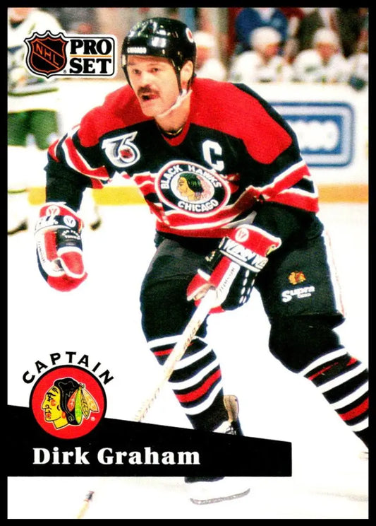 Hockey trading card of Dirk Graham from the Chicago Blackhawks Pro Set collection