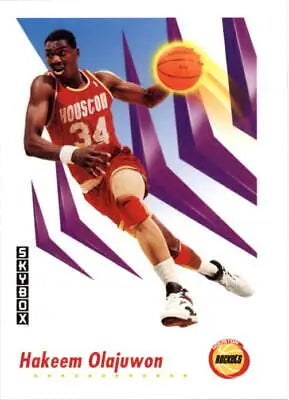 Hakeem Olajuwon Houston Rockets basketball card 1991-92 SkyBox #105 in NM-MT condition