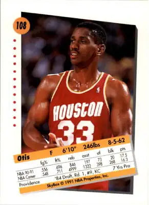 Otis Thorpe Houston Rockets basketball card from 1991-92 SkyBox collection