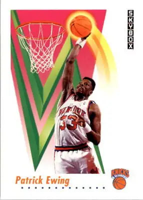 Patrick Ewing Knicks basketball card from the 1991-92 SkyBox series in NM-MT condition