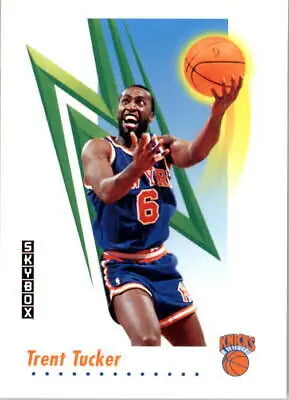 Trent Tucker 1991-92 SkyBox Knicks Basketball Card showcasing NBA memorabilia quality