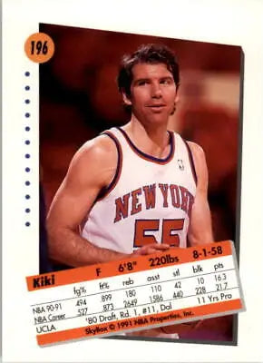 1991-92 SkyBox Kiki Vandeweghe New York Knicks Basketball Card for collectors