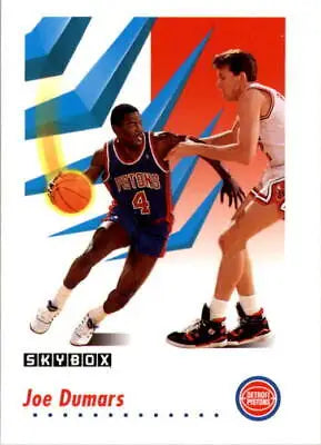 Joe Dumars Detroit Pistons basketball card from 1991-92 SkyBox #81 in NM-MT condition