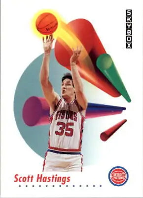 1991-92 SkyBox #83 Scott Hastings Detroit Pistons Basketball Card NM-MT condition