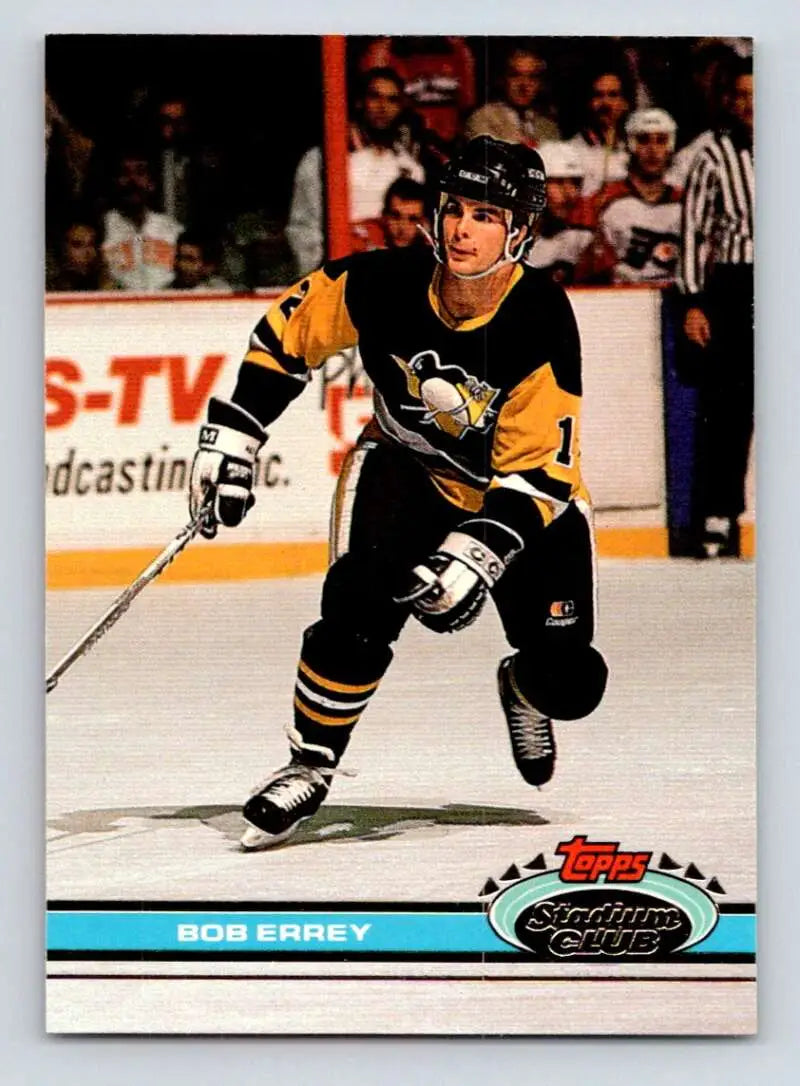 Bob Errey skating in a Pittsburgh Penguins uniform for a hockey card collectible