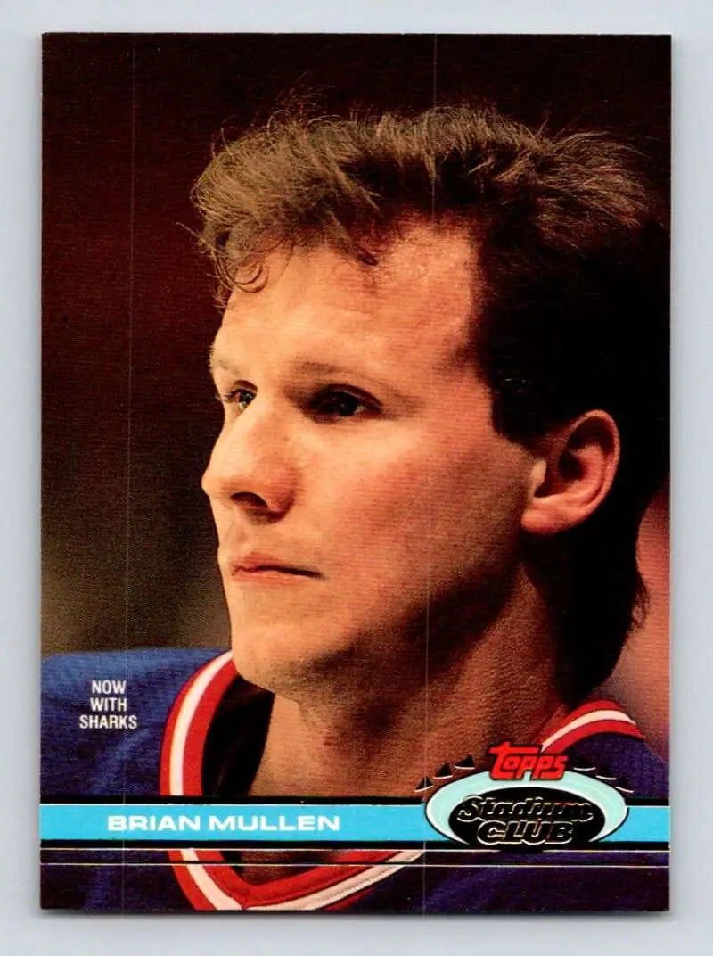 Hockey trading card of Brian Mullen in Montreal Canadiens jersey from Topps Stadium Club