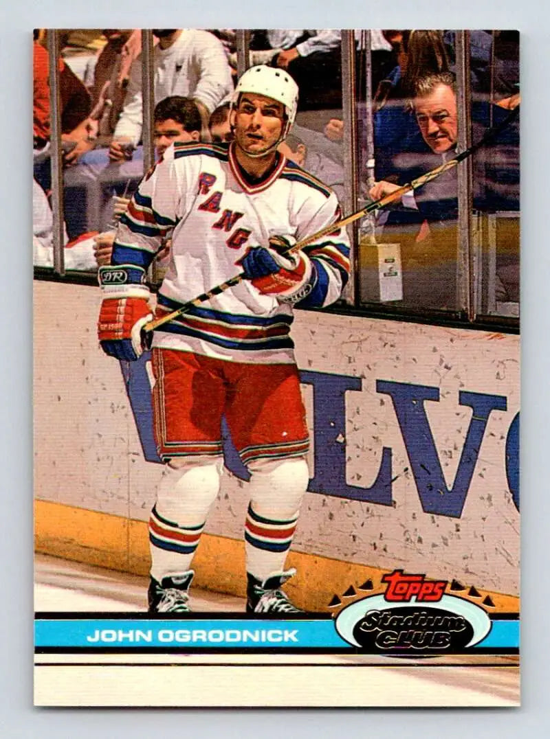 New York Rangers John Ogrodnick hockey card from Topps Stadium Club 1991-92 NM-MT