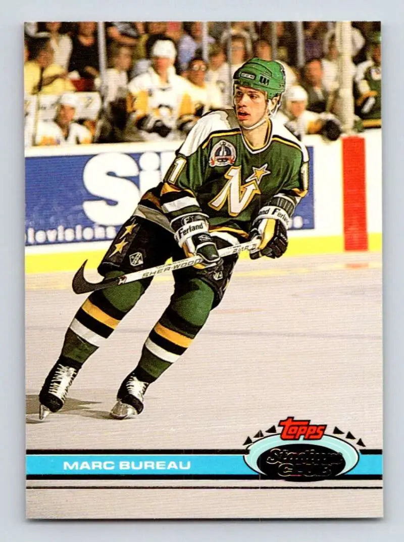 Hockey trading card of Marc Bureau, Minnesota North Stars, from Topps Stadium Club