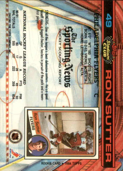 Baseball trading card from 1984 Topps featuring Montreal Expos player in Ron Sutter hockey card