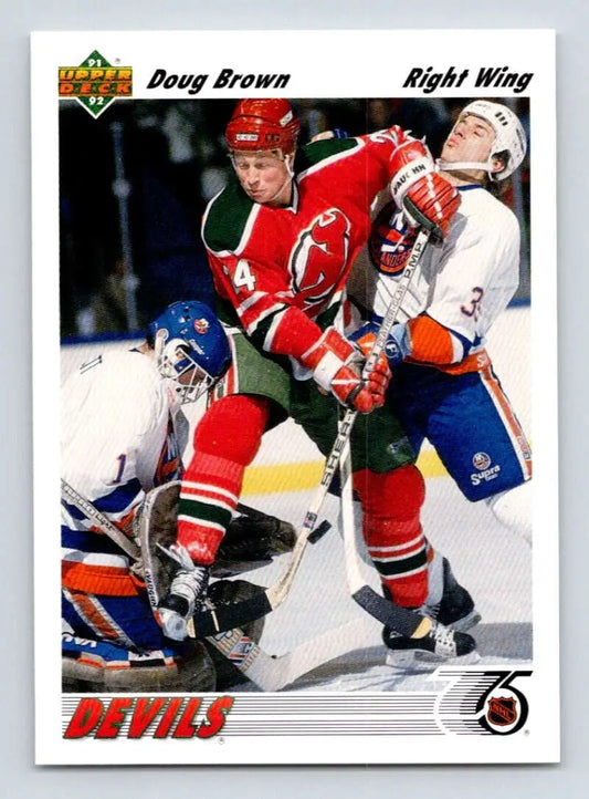 Hockey card of Doug Brown from the New Jersey Devils vs New York Islanders game