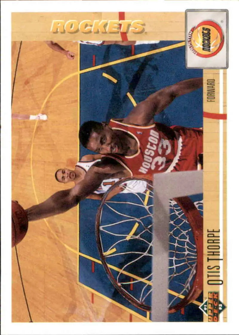 Otis Thorpe in action for Houston Rockets on 1991-92 Upper Deck basketball card