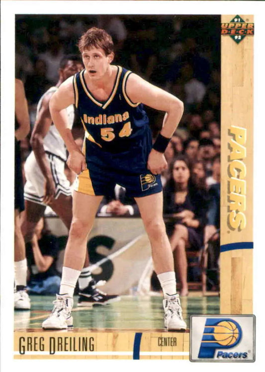 Basketball trading card of Greg Dreiling in Indiana Pacers uniform by Upper Deck