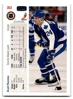 Hockey card of Scott Thornton from 1991-92 Upper Deck #353b