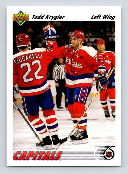 Todd Krygier Washington Capitals hockey card in red, white, and blue uniforms