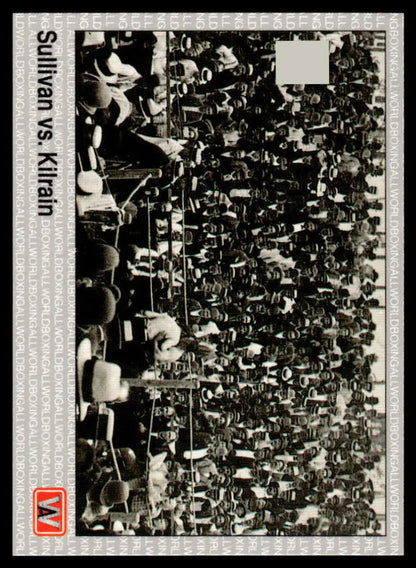 Black and white photo of a crowded stadium, showcasing boxing history for the 1991 Sullivan Vs. Kilrain Boxing Card