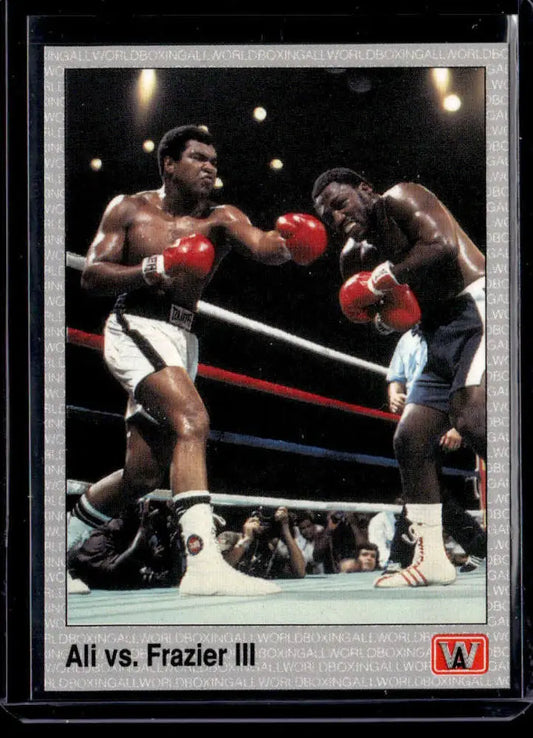 Boxing match between Ali and Frazier III featured on 1991 All World boxing card