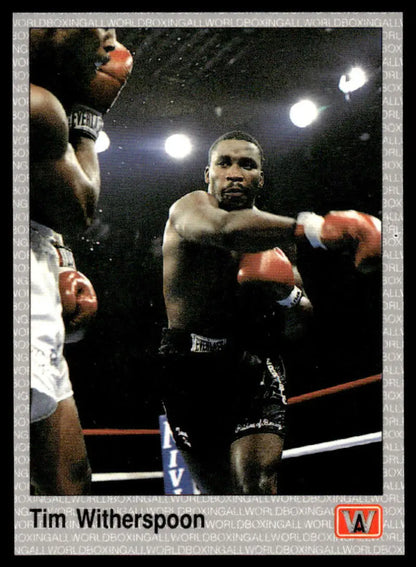 Boxing match featuring Tim Witherspoon, showcased on Tim Witherspoon NM-MT boxing card