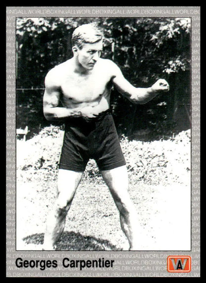 Shirtless Georges Carpentier in fighting stance on 1991 NM-MT Boxing Card