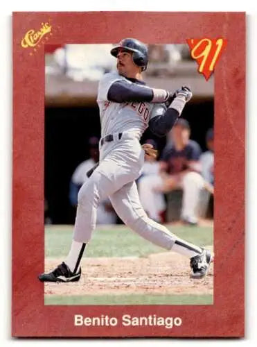 1991 Classic II T43 Benito Santiago San Diego Padres baseball card with original gloss