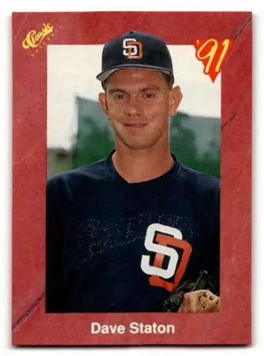 Original gloss 1991 Classic II T44 Dave Staton San Diego Padres baseball card ID:52765