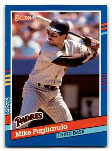 Mike Pagliarulo San Diego Padres Baseball Card with original gloss from 1991 Donruss