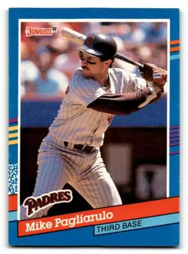 1991 Donruss #140 Mike Pagliarulo San Diego Padres Baseball Card with original gloss