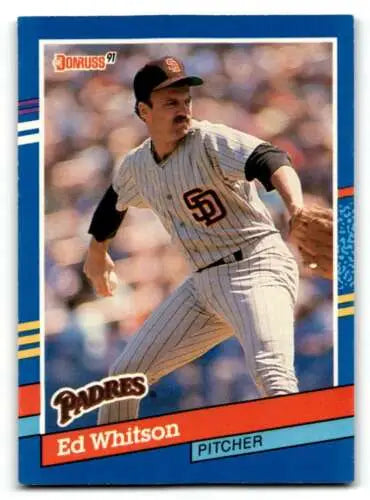 1991 Donruss #186 Ed Whitson San Diego Padres Baseball Card with original gloss